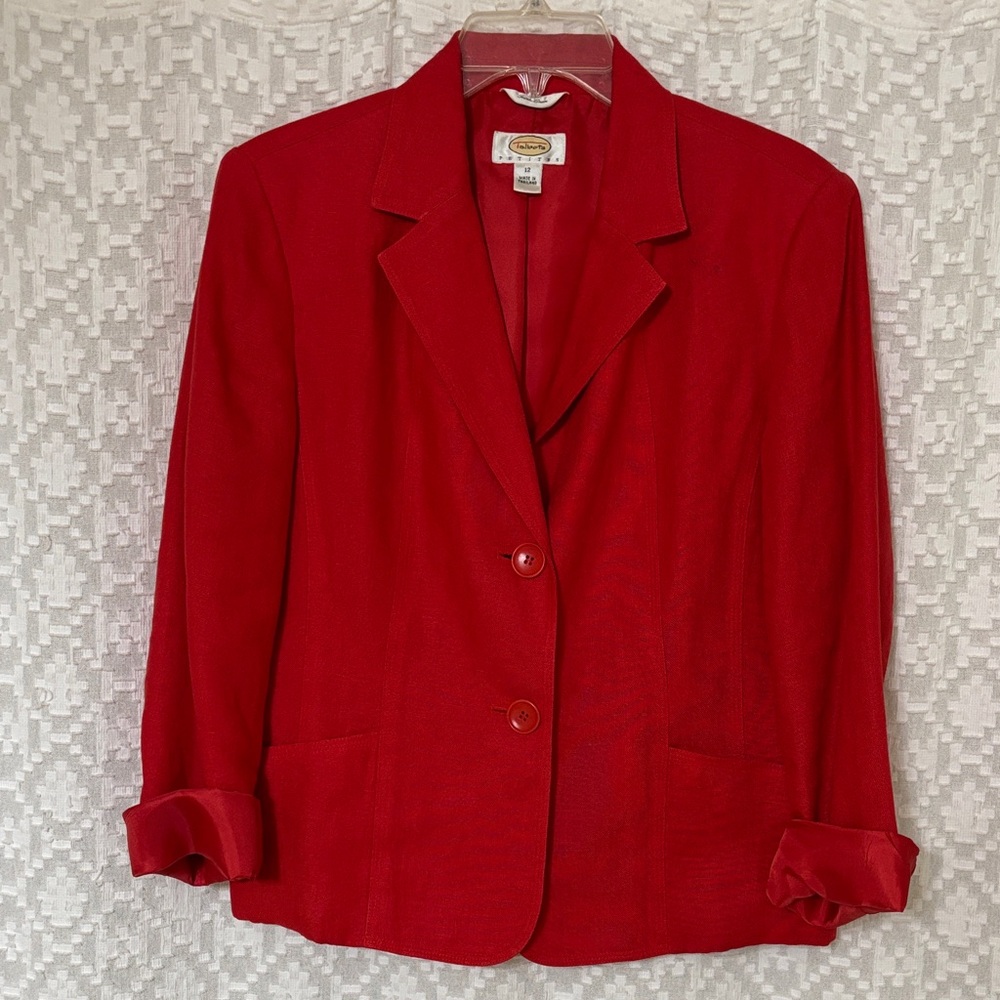 Talbots Red Irish Linen Women's Blazer